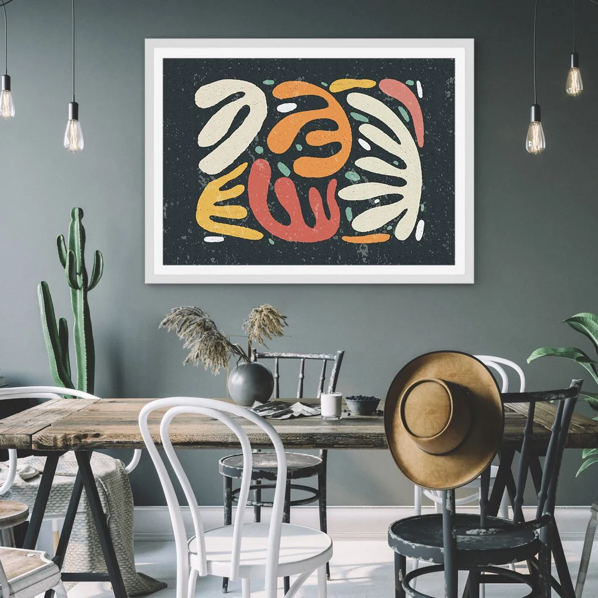 Poster în ramă albă - Compoziție - te-am prins - 40x30 cm