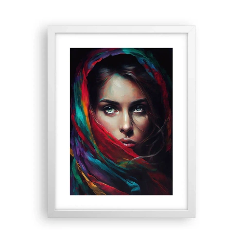 Poster în ramă albă - Misterul ochilor verzi - 30x40 cm