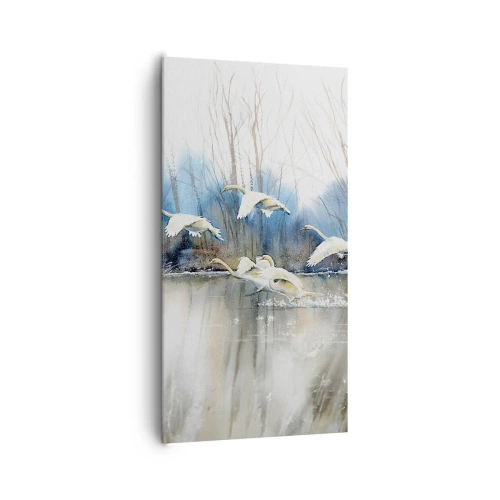 Tablou pe pânză - Dansând cu lebedele sălbatice - 65x120 cm