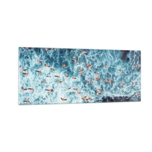 Tablou pe sticlă - Parada de la malul mării - 100x40 cm