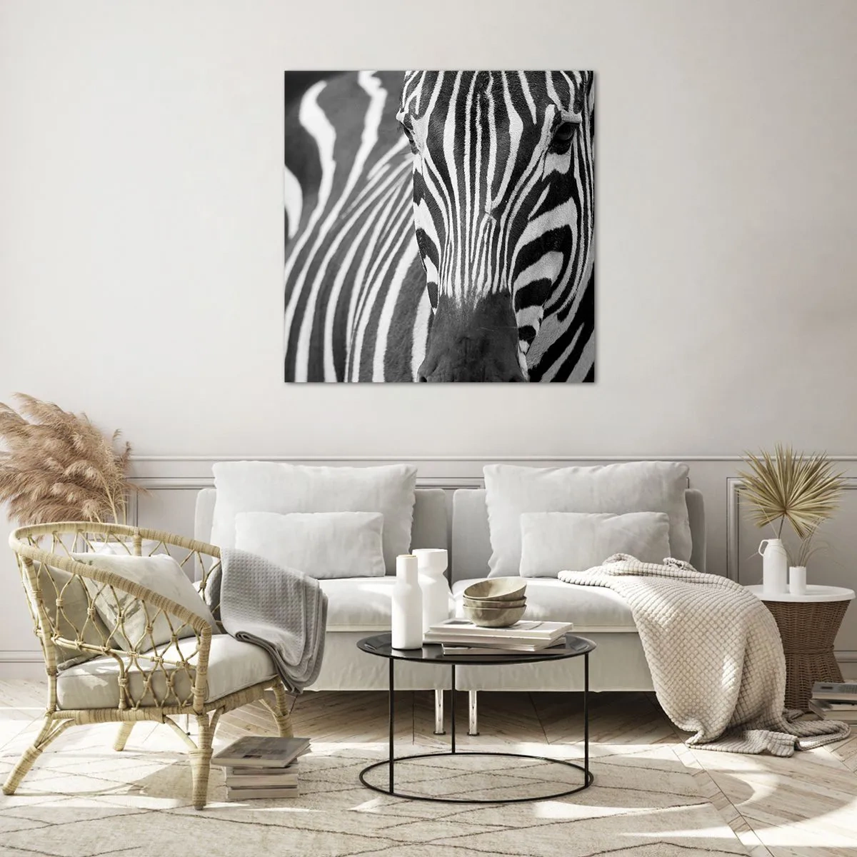 Tablou pe sticlă - Lumea e albă și neagră - 70x70 cm