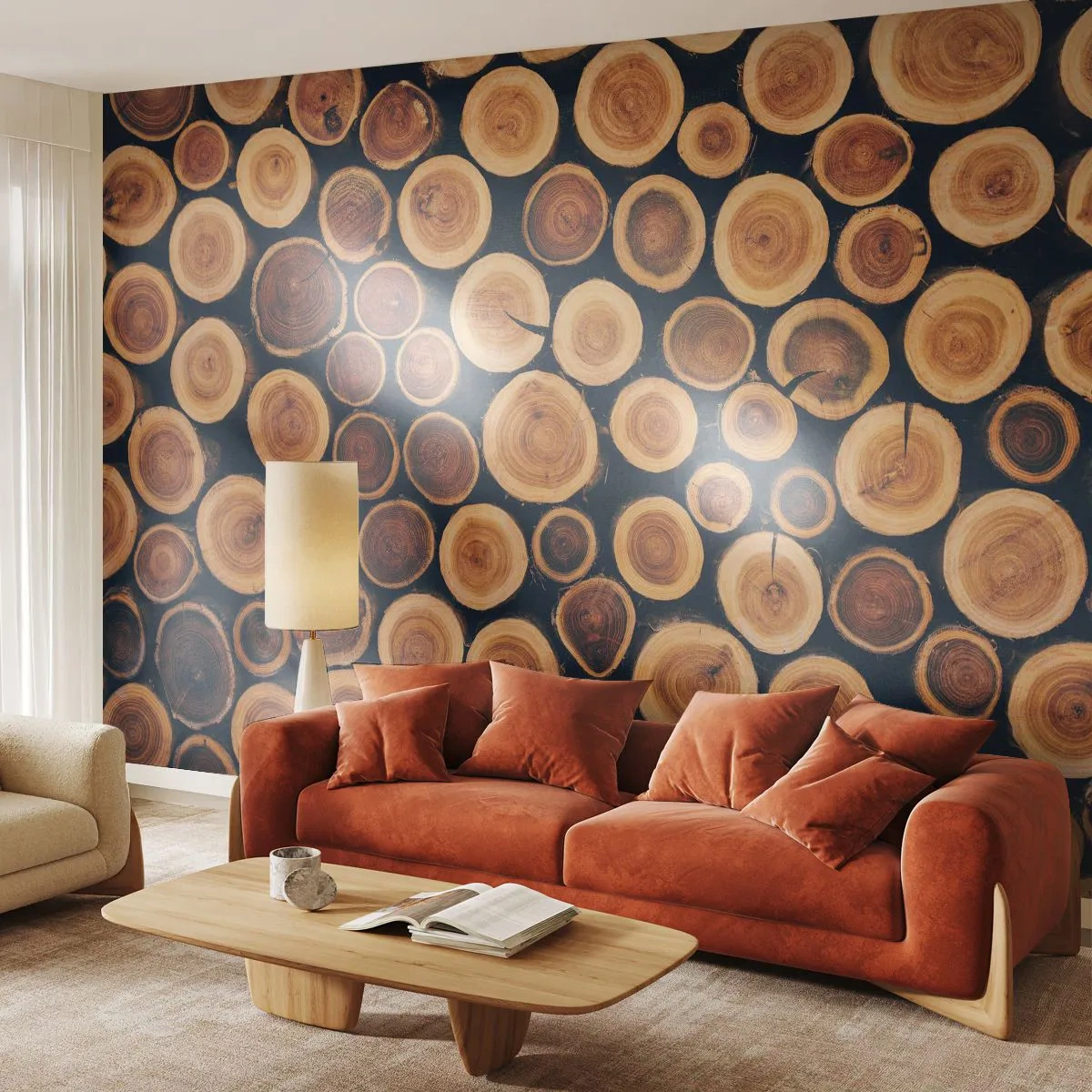 Tapet Premium Sand - Cât de bătrân sunt? - Trunchi de copac, pădure, Bucată - 150x105 cm