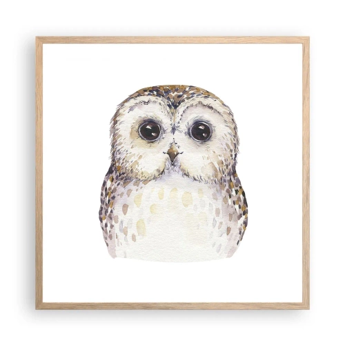 Poster în ramă de stejar deschis - Uită-te în ochii mei - 60x60 cm