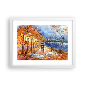 Poster în ramă albă - Împreună până la limita de timp - 40x30 cm