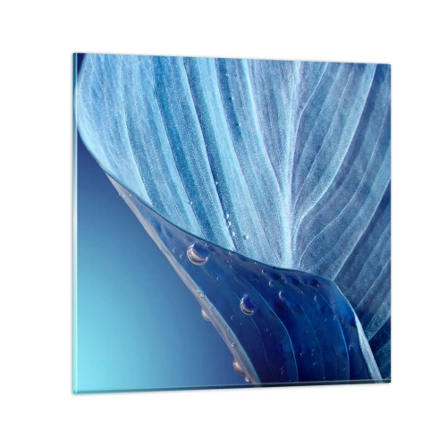 Tablou pe sticlă - Picături ascunse de albastru - 70x70 cm