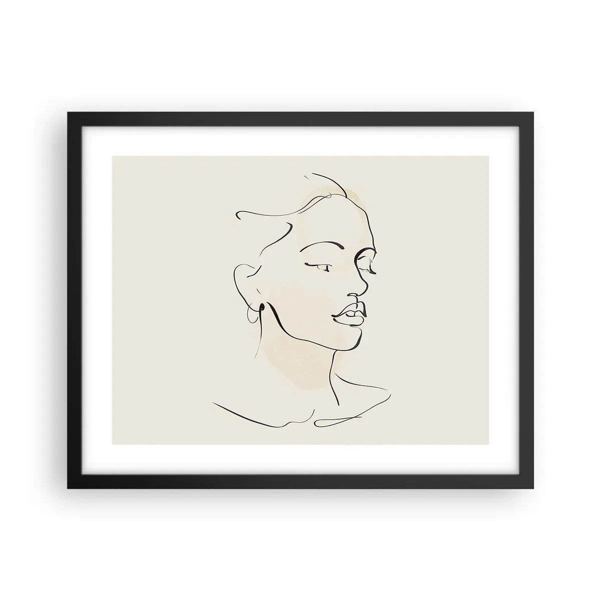 Poster în ramă neagră - Cu o linie sigură - 50x40 cm