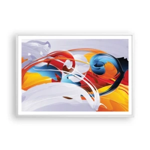 Poster în ramă albă - Dansul elementelor - 100x70 cm