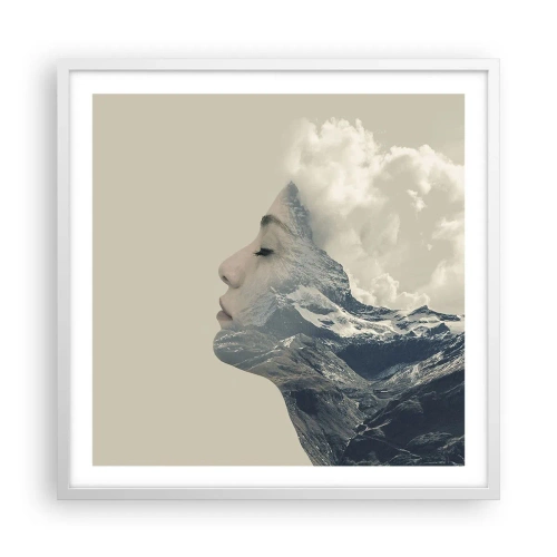 Poster în ramă albă - Frumusețea elementelor - 60x60 cm