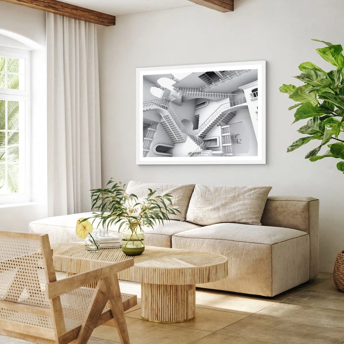 Poster în ramă albă - Paradoxurile spațiului - 100x70 cm