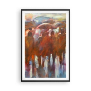 Poster în ramă neagră - Egali în ploaie și ceață - 61x91 cm