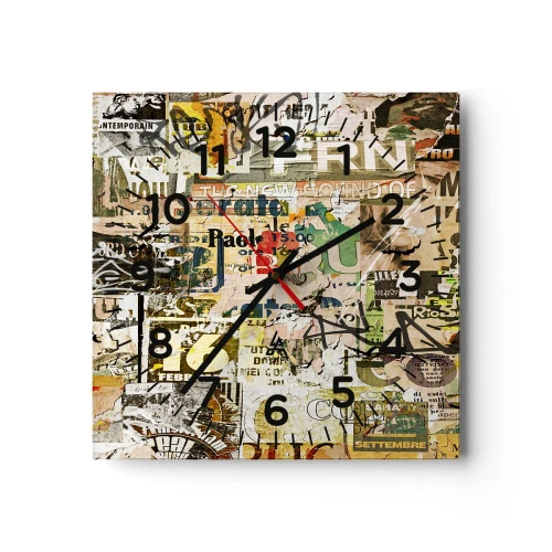 Ceas de perete - Ceas pe sticlă - Oh, se întâmplă... - 40x40 cm