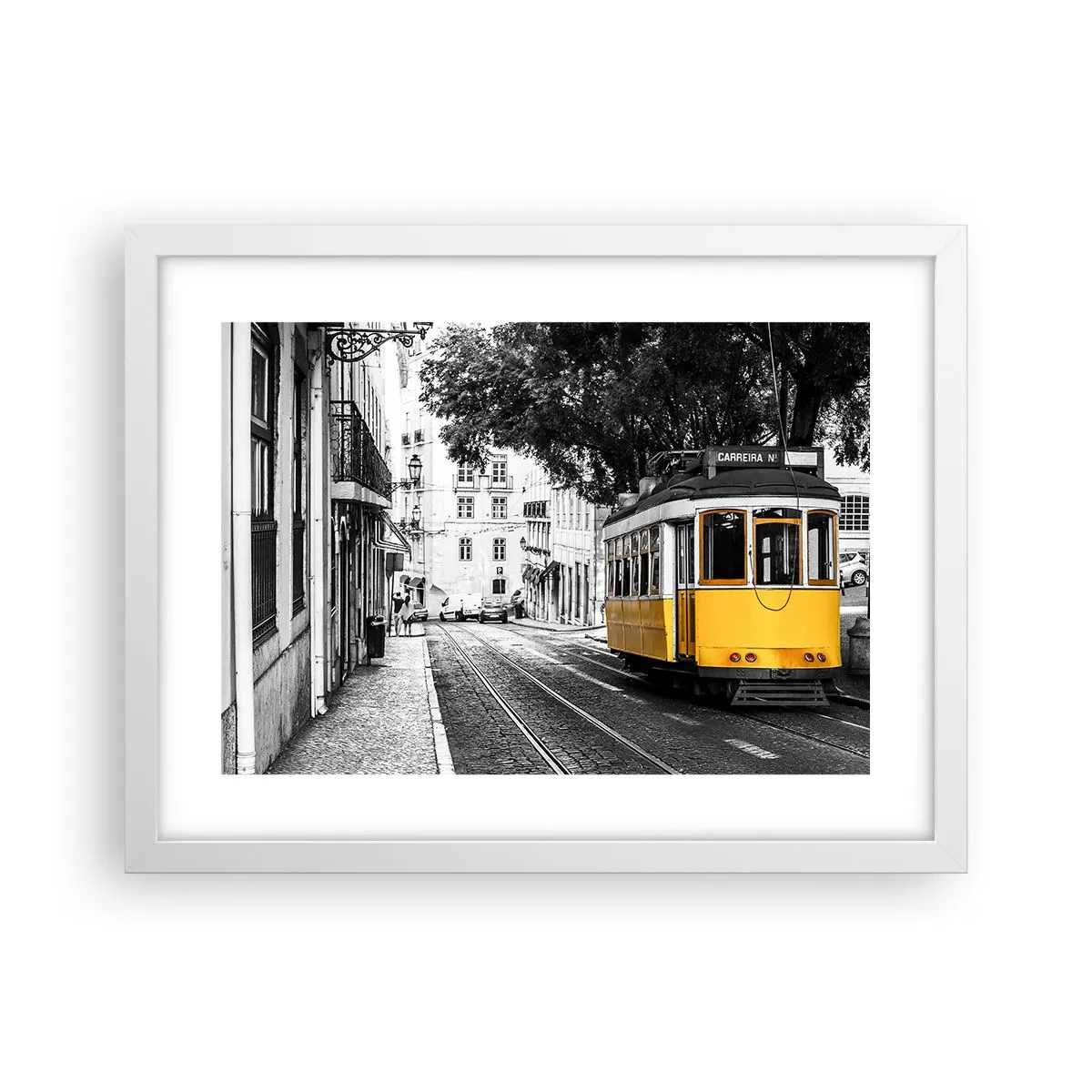 Poster în ramă albă - Sună fado în fundal - 40x30 cm