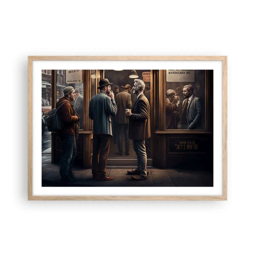 Poster în ramă de stejar deschis - Cel mai bun moment al zilei - 70x50 cm