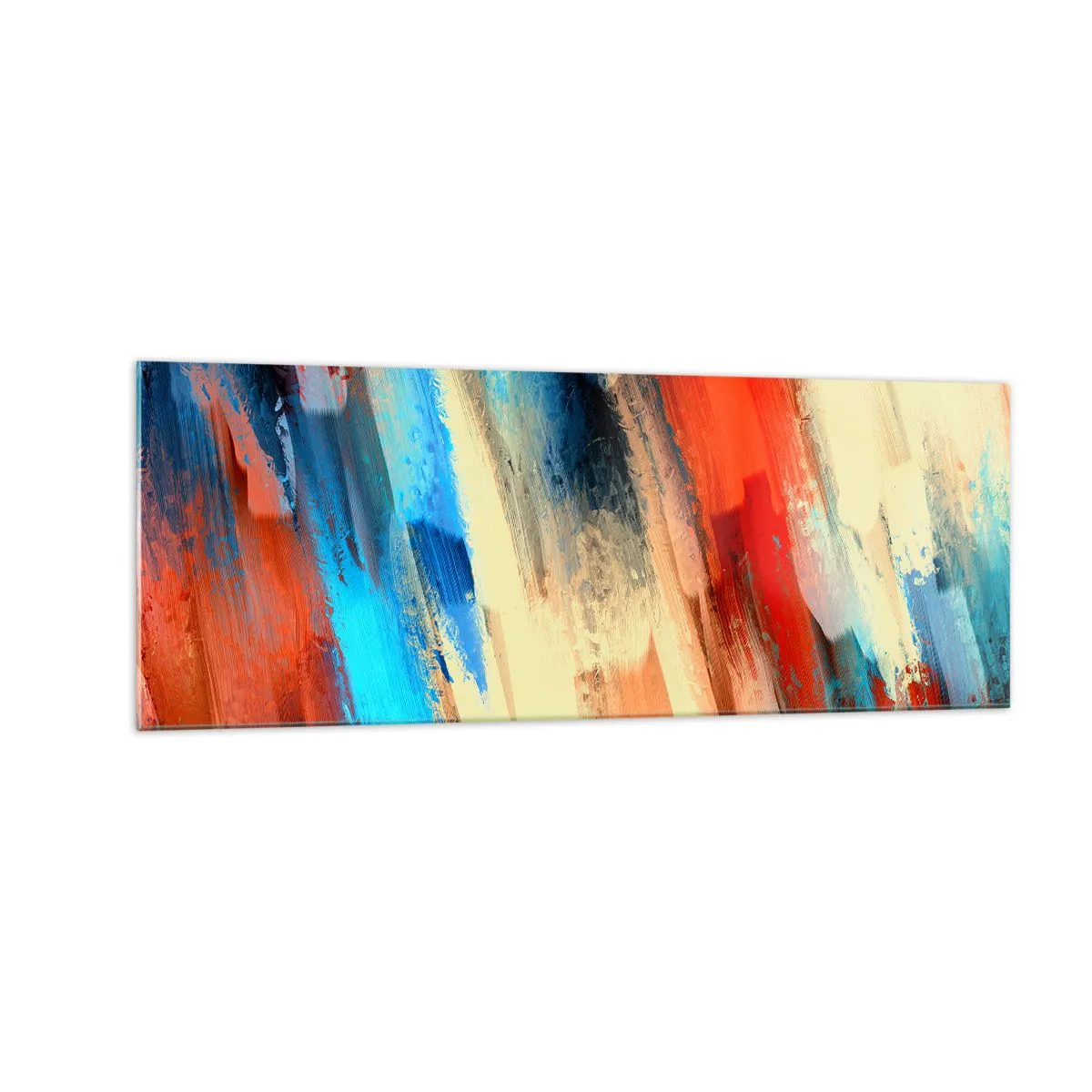 Tablou pe sticlă - O cascadă de culori - 140x50 cm