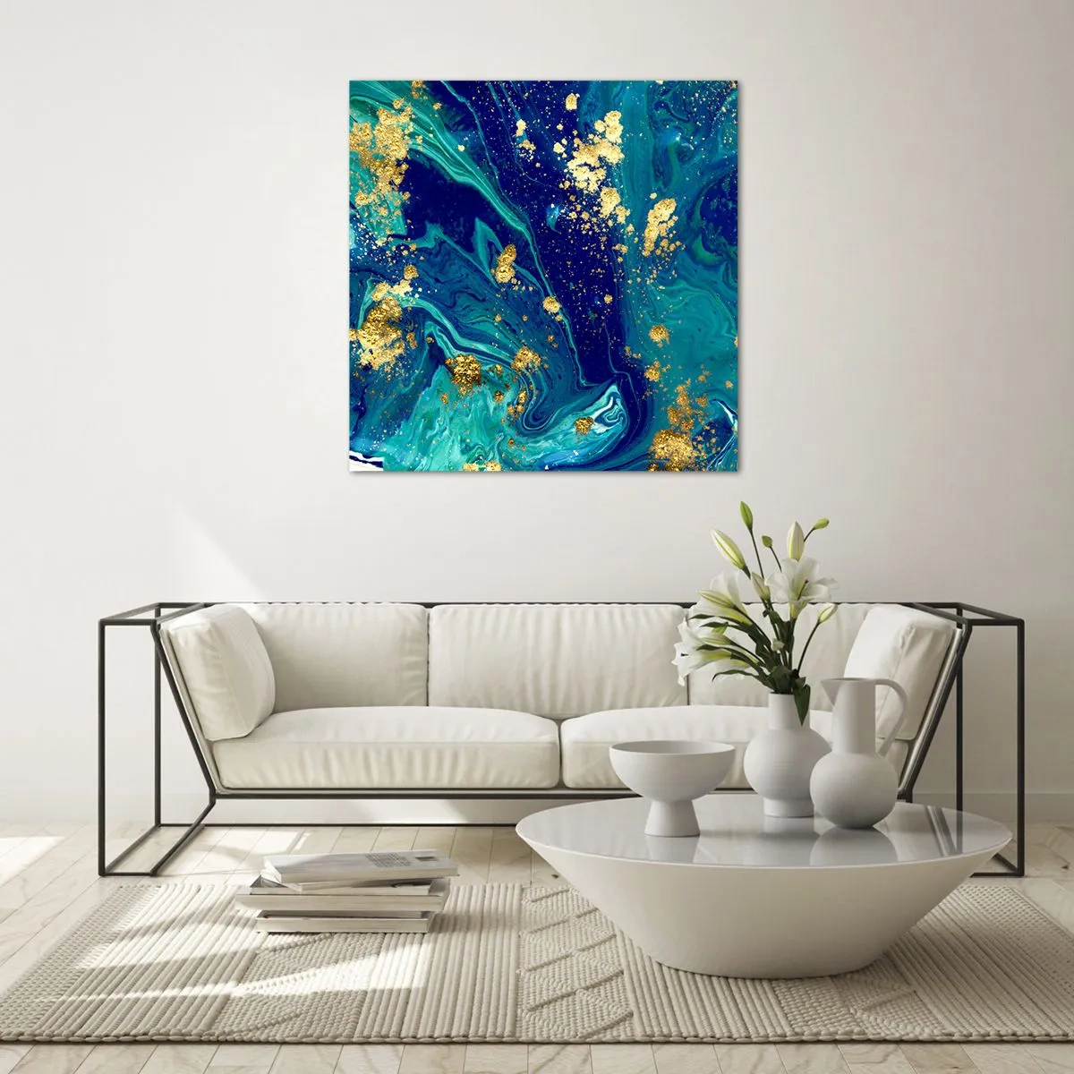 Tablou pe sticlă - Petale de soare - 50x50 cm