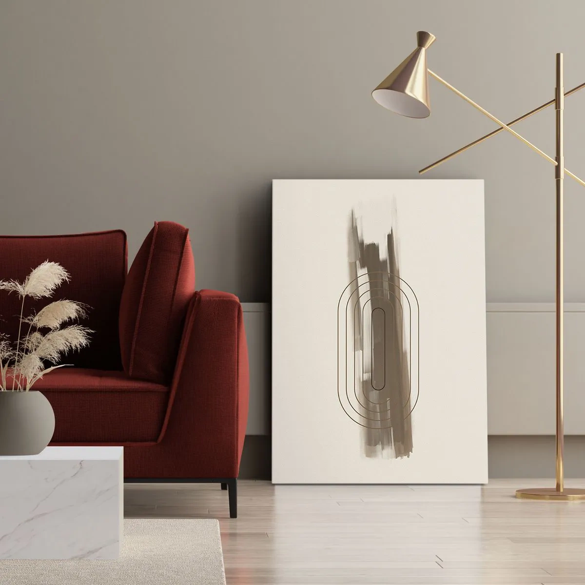 Tablou pe pânză - O adiere de gri - 65x120 cm