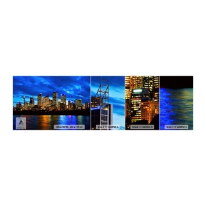 Mostră tapet autocolant Deluxe Sticker - O noapte de lumini și culori - Oraș, Sydney, Arhitectură - 100x30 cm