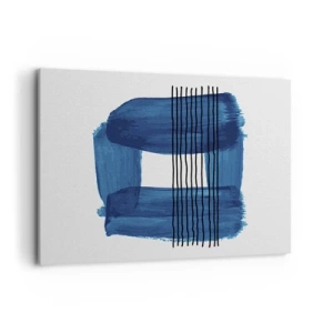 Tablou pe pânză - Compoziție albastru-negru - 100x70 cm