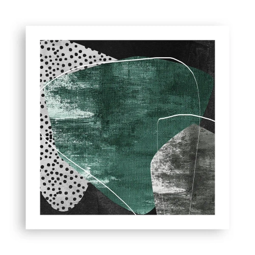 Poster - Abstracție colorată cu fulgi de aur - 50x50 cm
