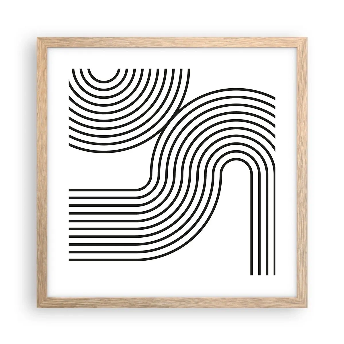 Poster în ramă de stejar deschis - Pe o curbă - 40x40 cm