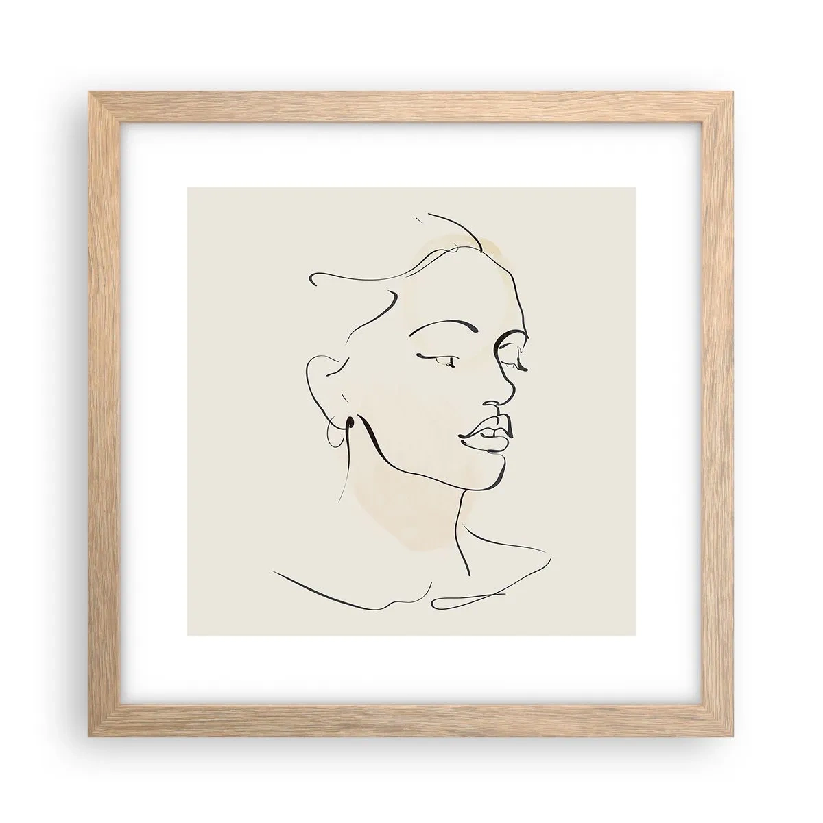 Poster în ramă de stejar deschis - Cu o linie sigură - 30x30 cm