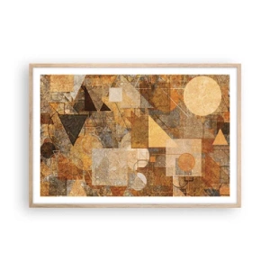 Poster în ramă de stejar deschis - Studiu cubist de bronz - 91x61 cm