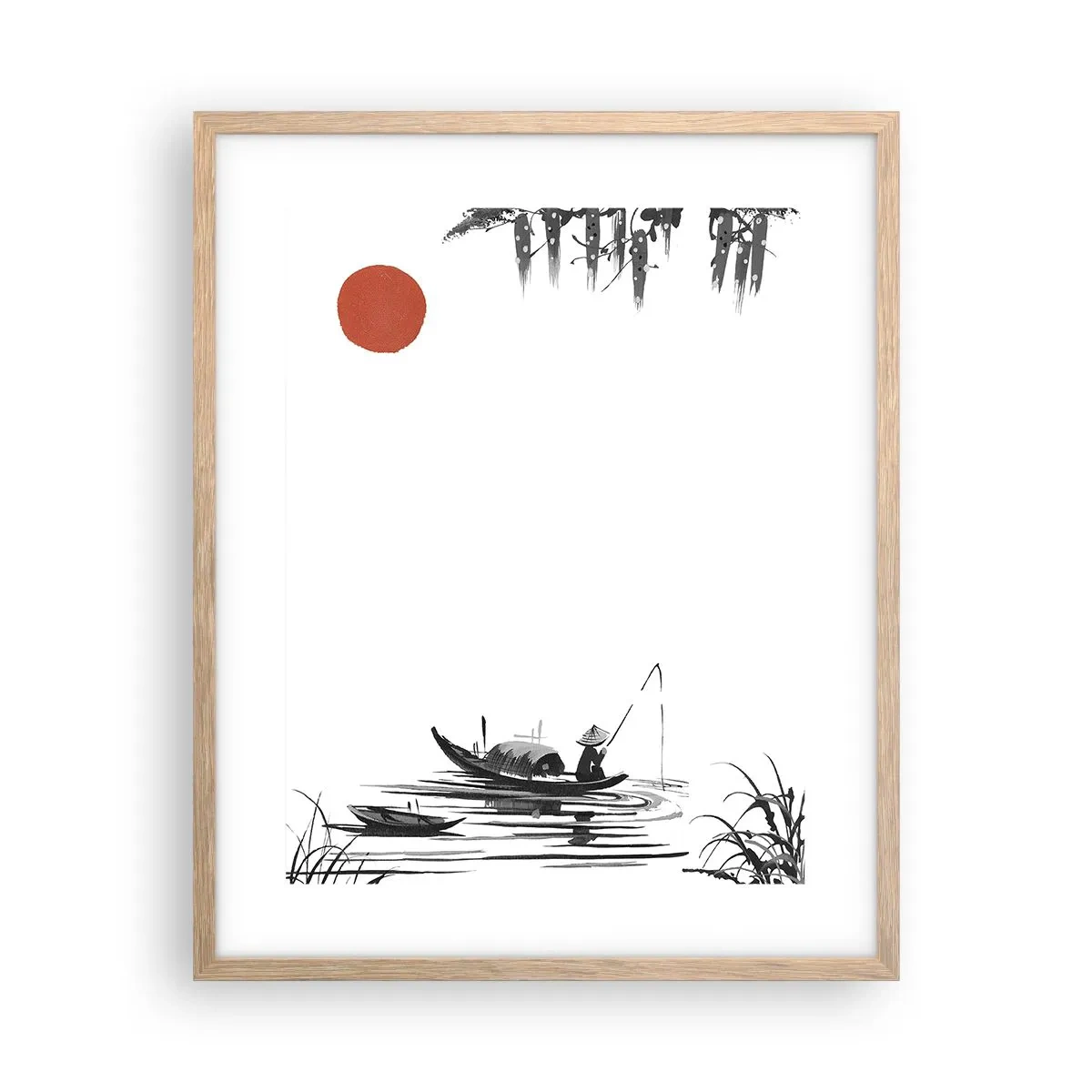 Poster în ramă de stejar deschis - O după-amiază asiatică - 40x50 cm