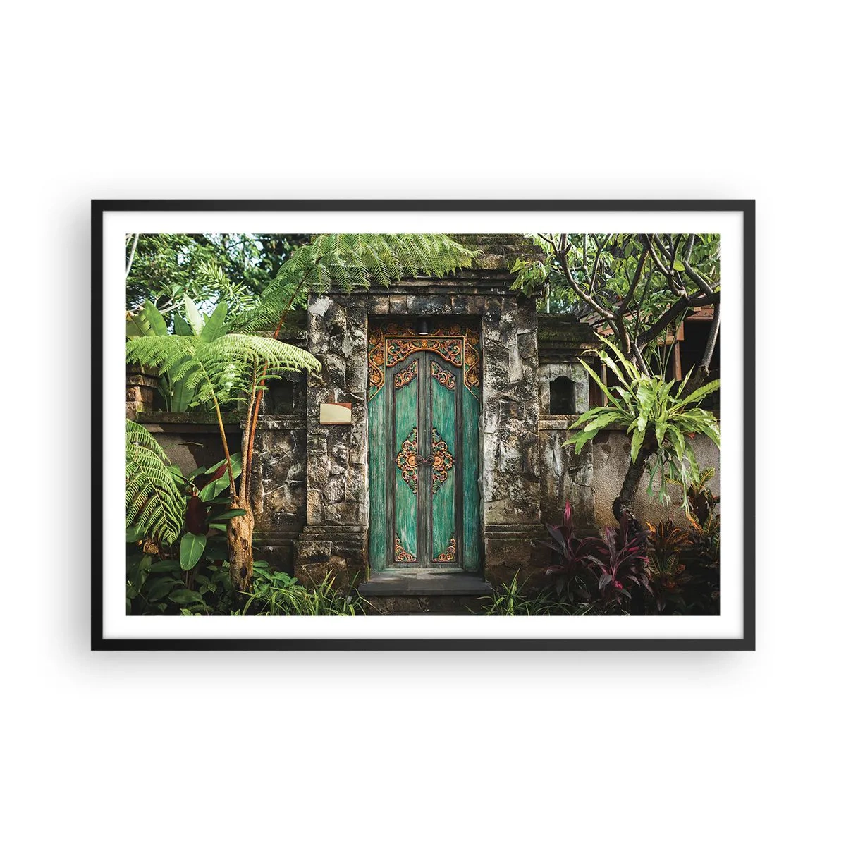 Poster în ramă neagră - O ușă către o lume exotică - 91x61 cm