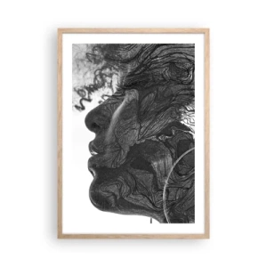 Poster în ramă de stejar deschis - Încurcată în vise - 50x70 cm
