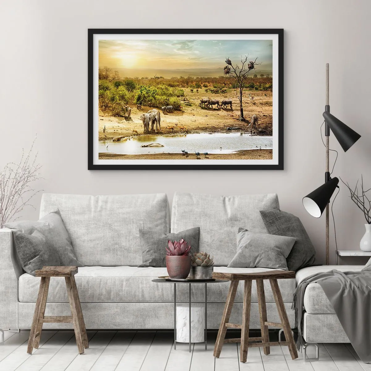Poster în ramă neagră - "Și din Eden curgea un râu..." - 40x30 cm