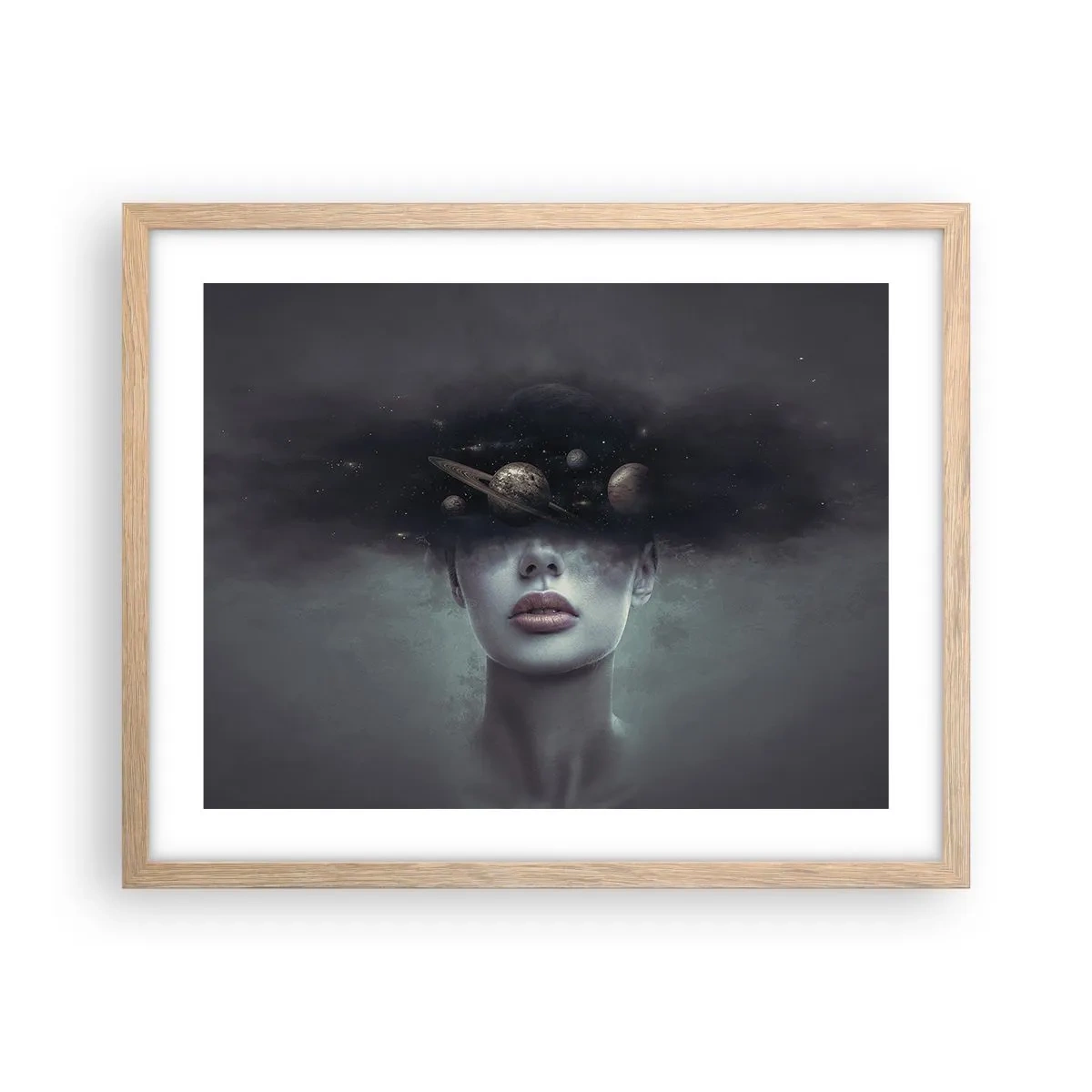 Poster în ramă de stejar deschis - Și planetele o iau razna... - 50x40 cm