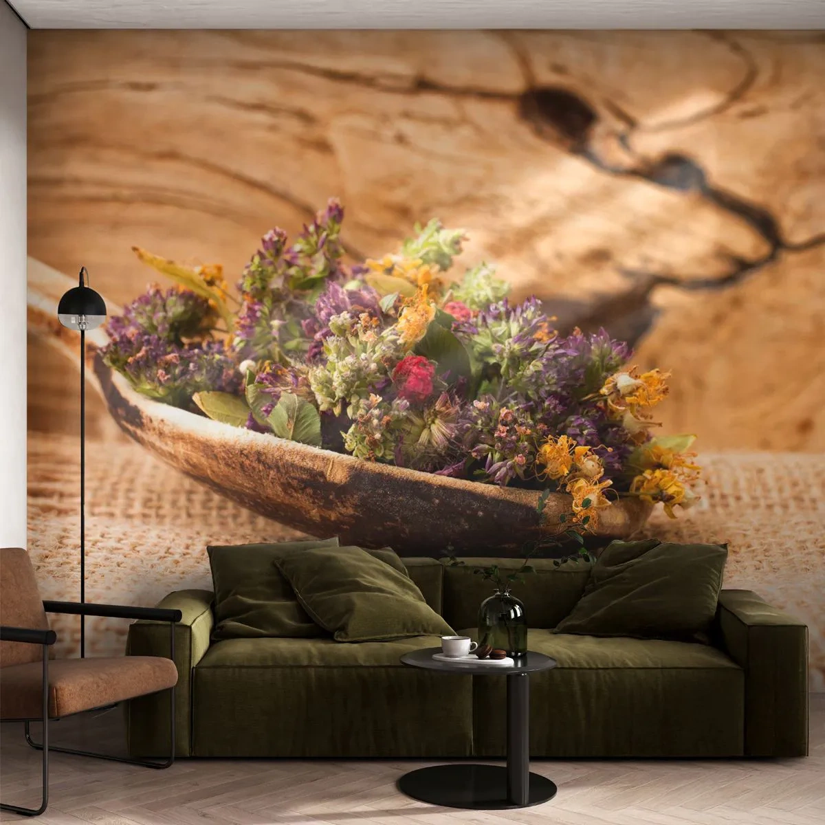 Tapet Premium Sand - Flori colorate și ierburi parfumate - Natură, Ierburi uscate, Bucătărie - 100x70 cm