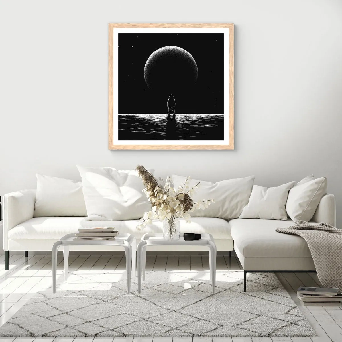 Poster în ramă de stejar deschis - Față în față - 60x60 cm