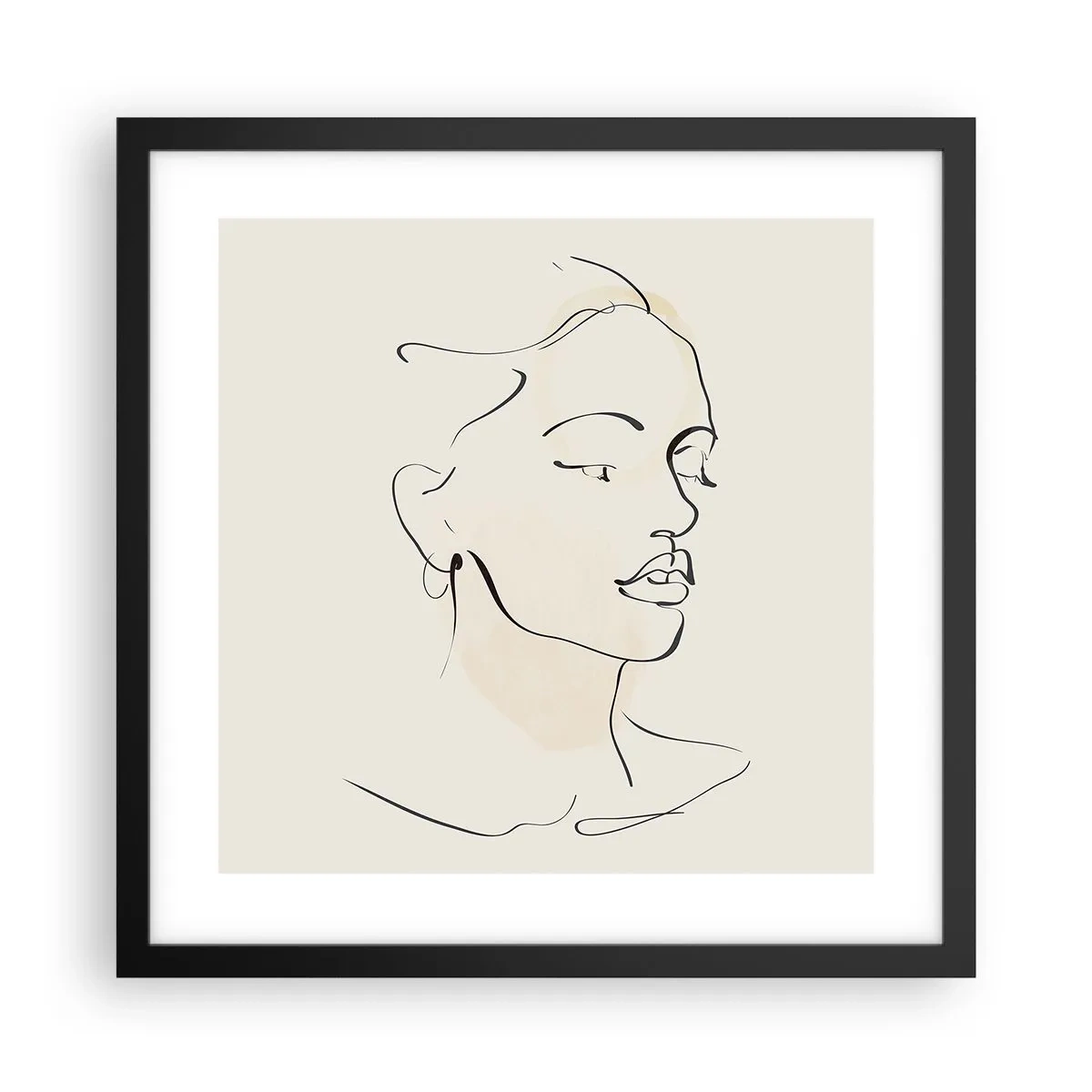 Poster în ramă neagră - Cu o linie sigură - 40x40 cm