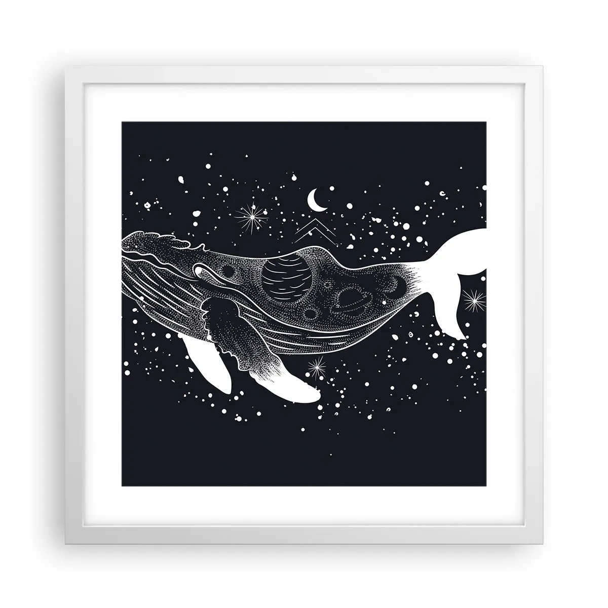 Poster în ramă albă - În oceanul universului - 40x40 cm