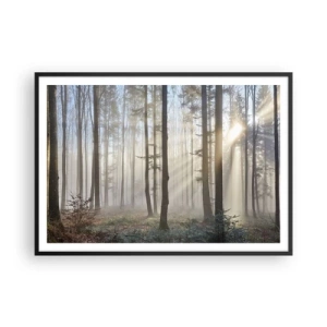 Poster în ramă neagră - Ceața s-a trezit și ea - 100x70 cm