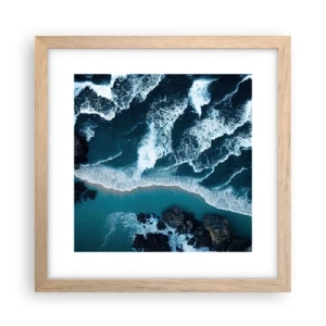 Poster în ramă de stejar deschis - Înfășurate în valuri - 30x30 cm