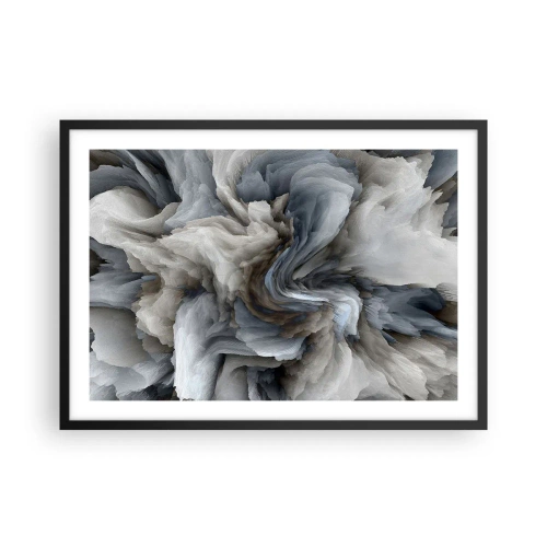 Poster în ramă neagră - Piatră și floare - 70x50 cm