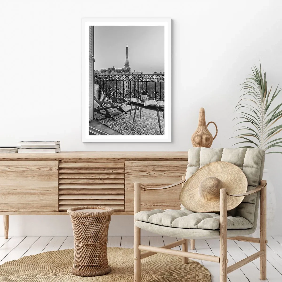 Poster în ramă albă - După-amiază pariziană - 50x70 cm