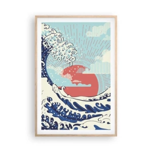 Poster în ramă de stejar deschis - Din inspirații japoneze - 61x91 cm