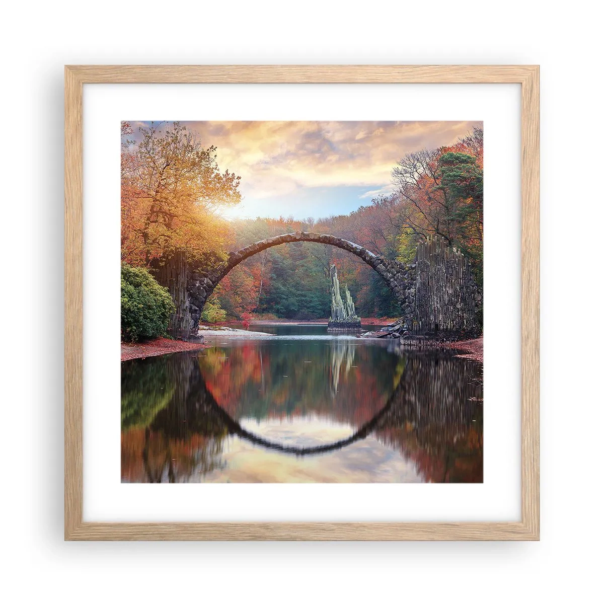 Poster în ramă de stejar deschis - De cealaltă parte a oglinzii - 40x40 cm