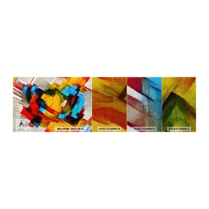 Mostră tapet Premium Sand - Sandviș multicolor - Abstracția, Cubism, Bucată - 100x30 cm