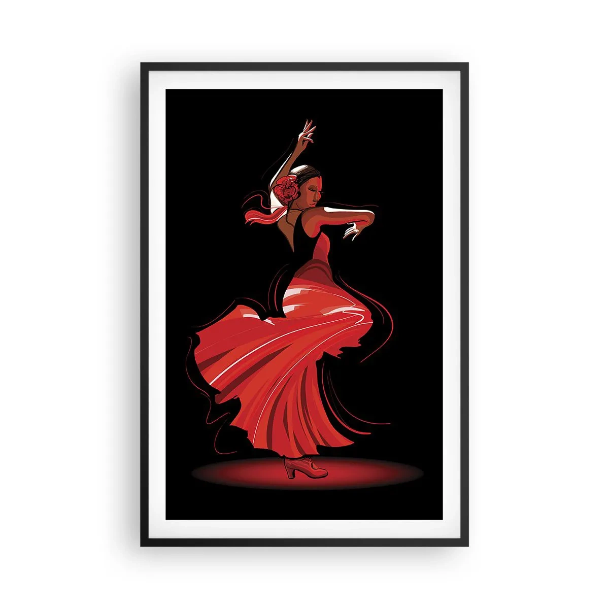 Poster în ramă neagră - Spiritul înflăcărat al flamenco-ului - 61x91 cm