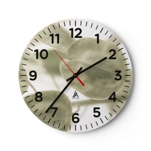 Ceas de perete - Ceas pe sticlă - La început au fost frunzele... - 30x30 cm