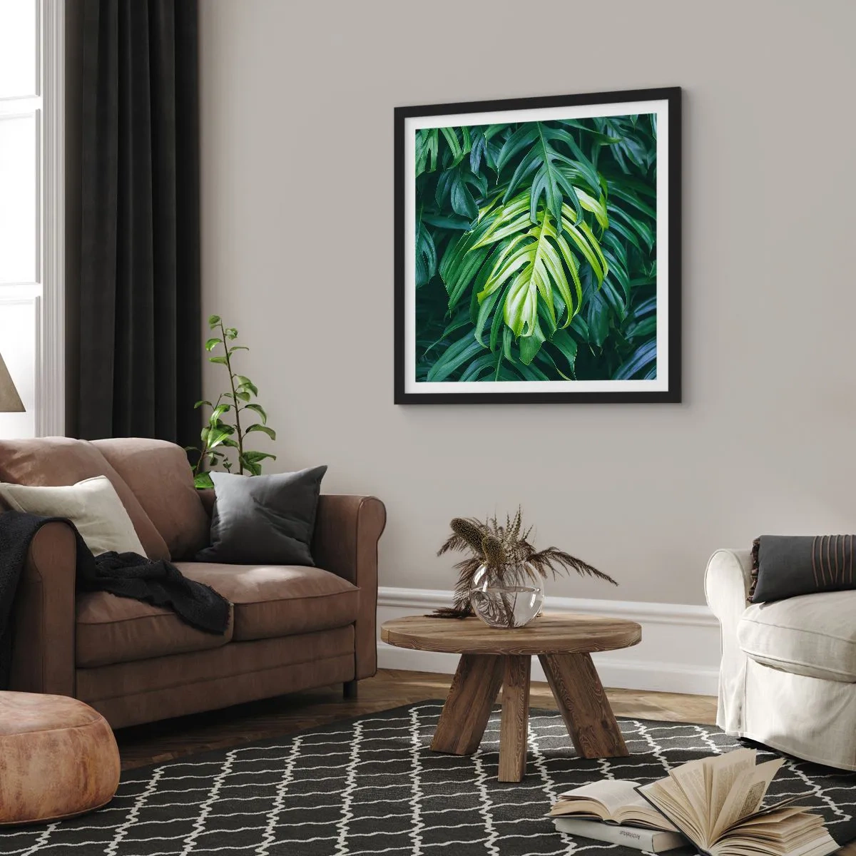 Poster în ramă neagră - Scufundă-te în prospețime - 50x50 cm