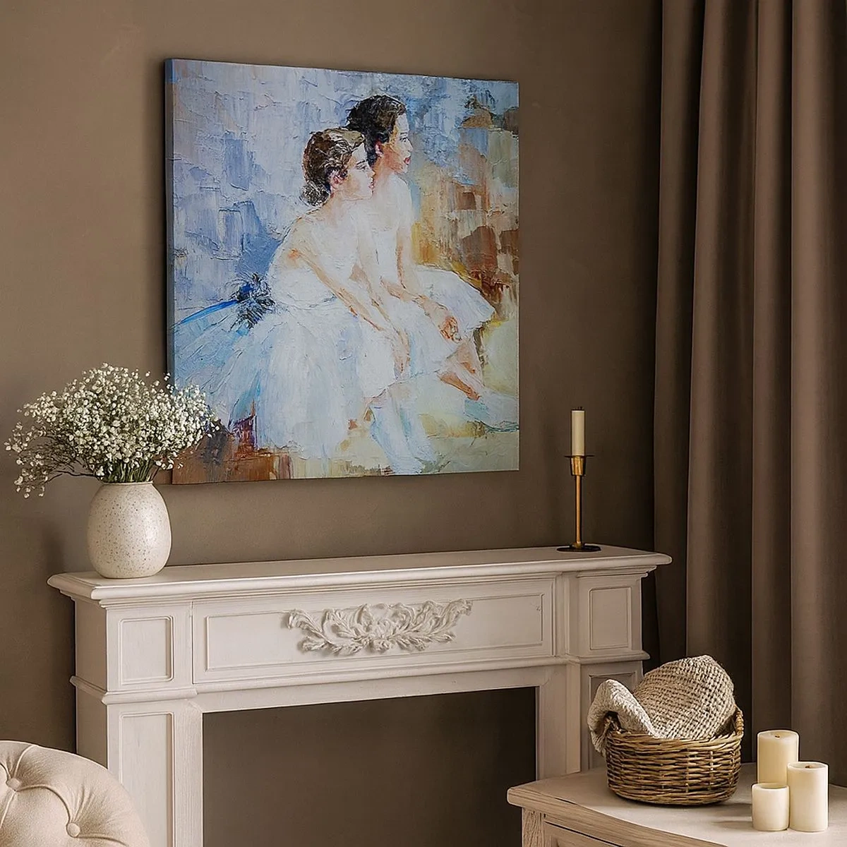 Tablou pe pânză - Odihna lebedelor tinere - 30x30 cm