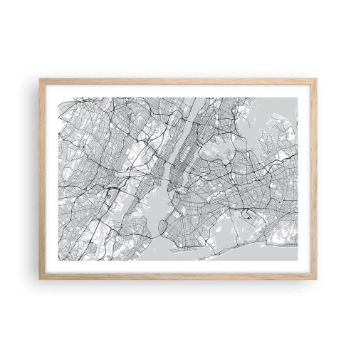 Poster în ramă de stejar deschis - Anatomia unei metropole - 70x50 cm