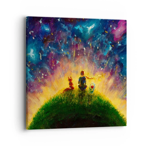 Tablou pe pânză - Dragoste și prietenie - întreaga lume - 40x40 cm