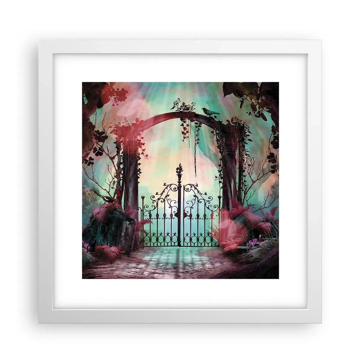 Poster în ramă albă - Grădina secretă - 30x30 cm