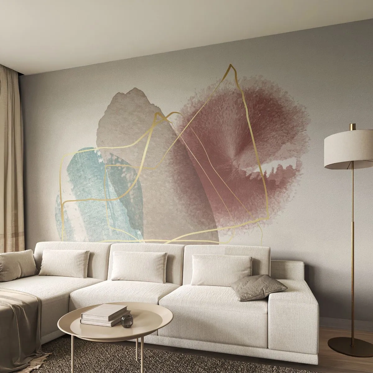 Tapet Premium Sand - Mărgele de spațiu - Abstracția, Bucată, Model modern - 350x256 cm